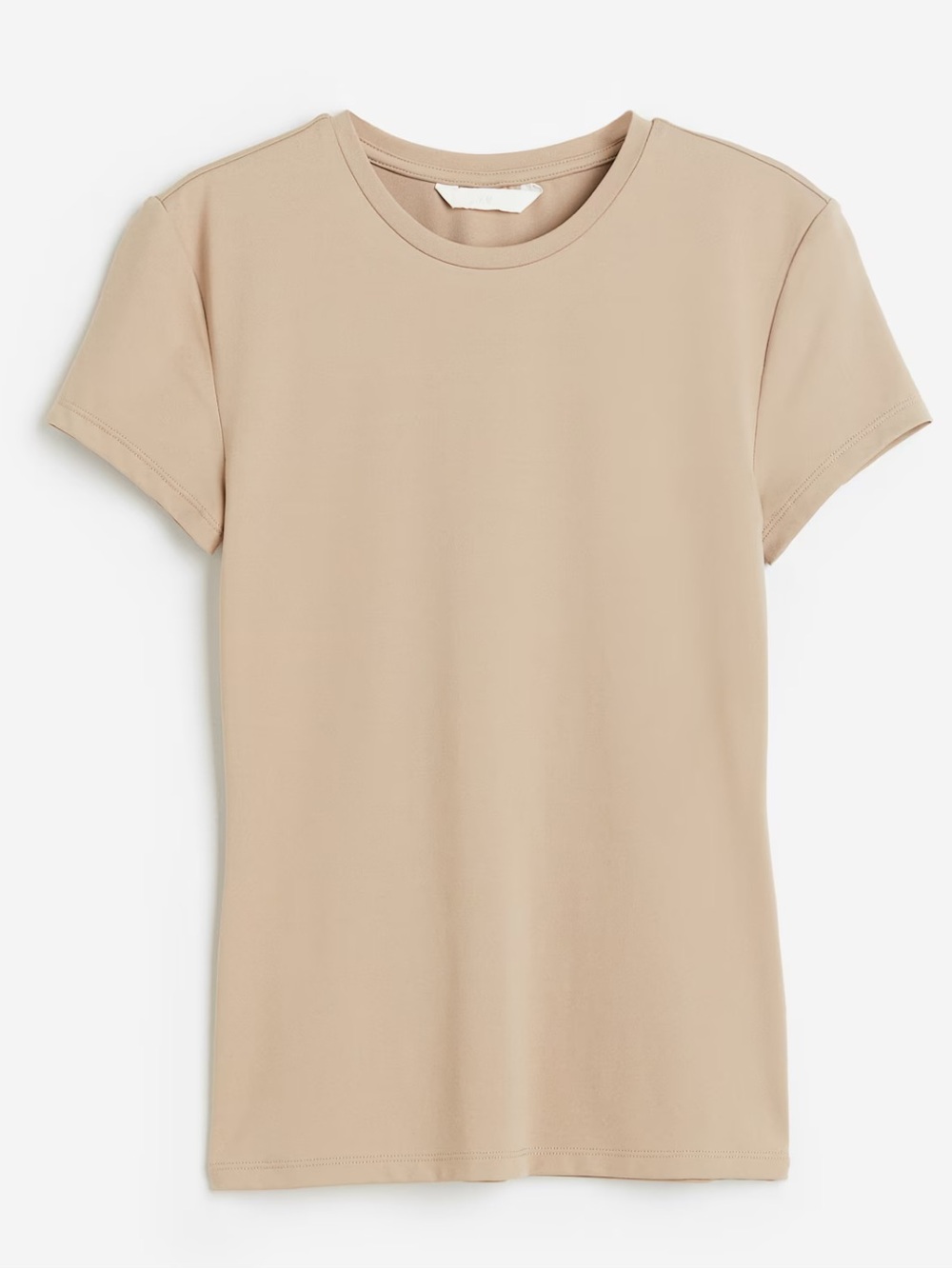 H&M Short Sleeve Crewneck Tee in Beige